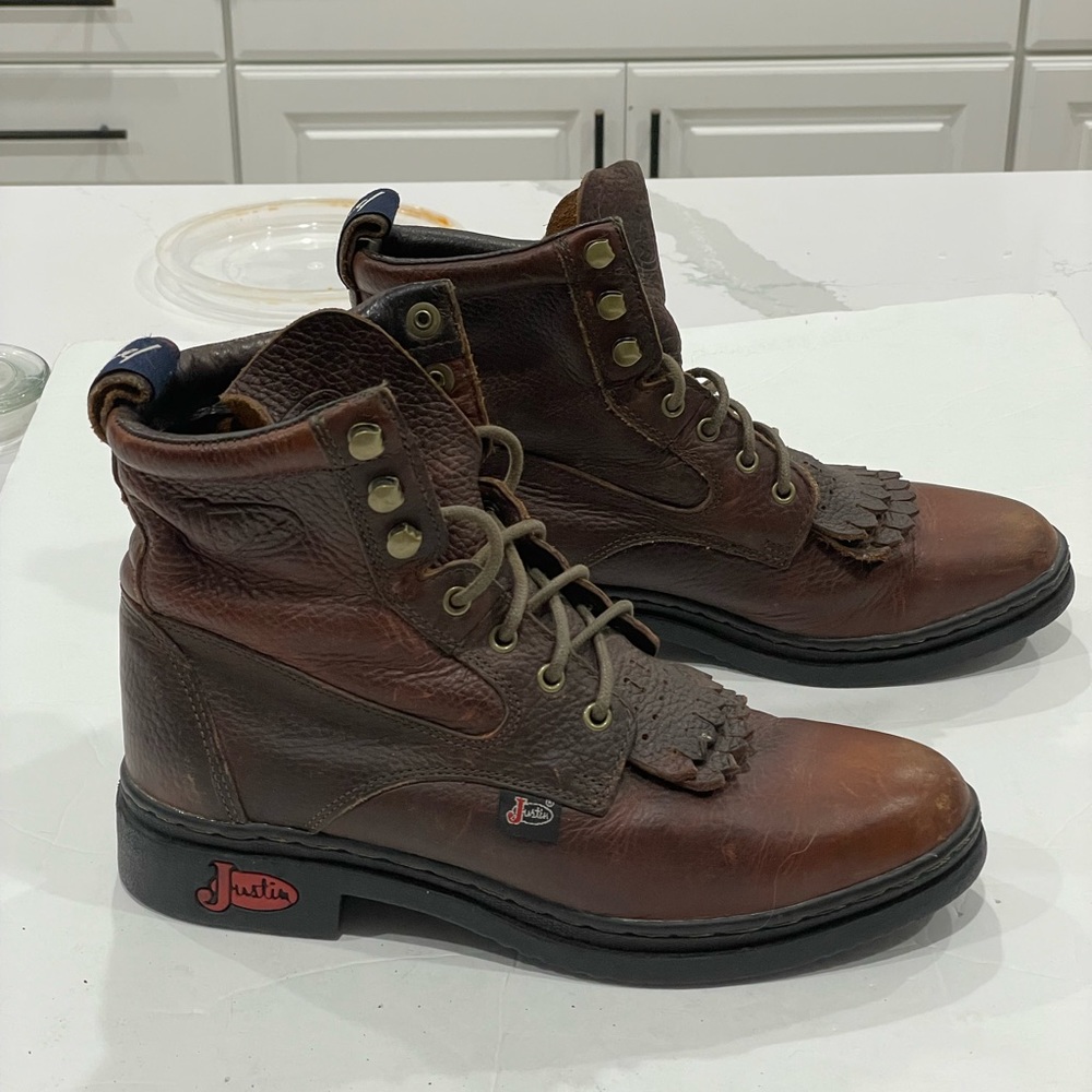JUSTIN George Strait Womens Brown Boots Sz 8B